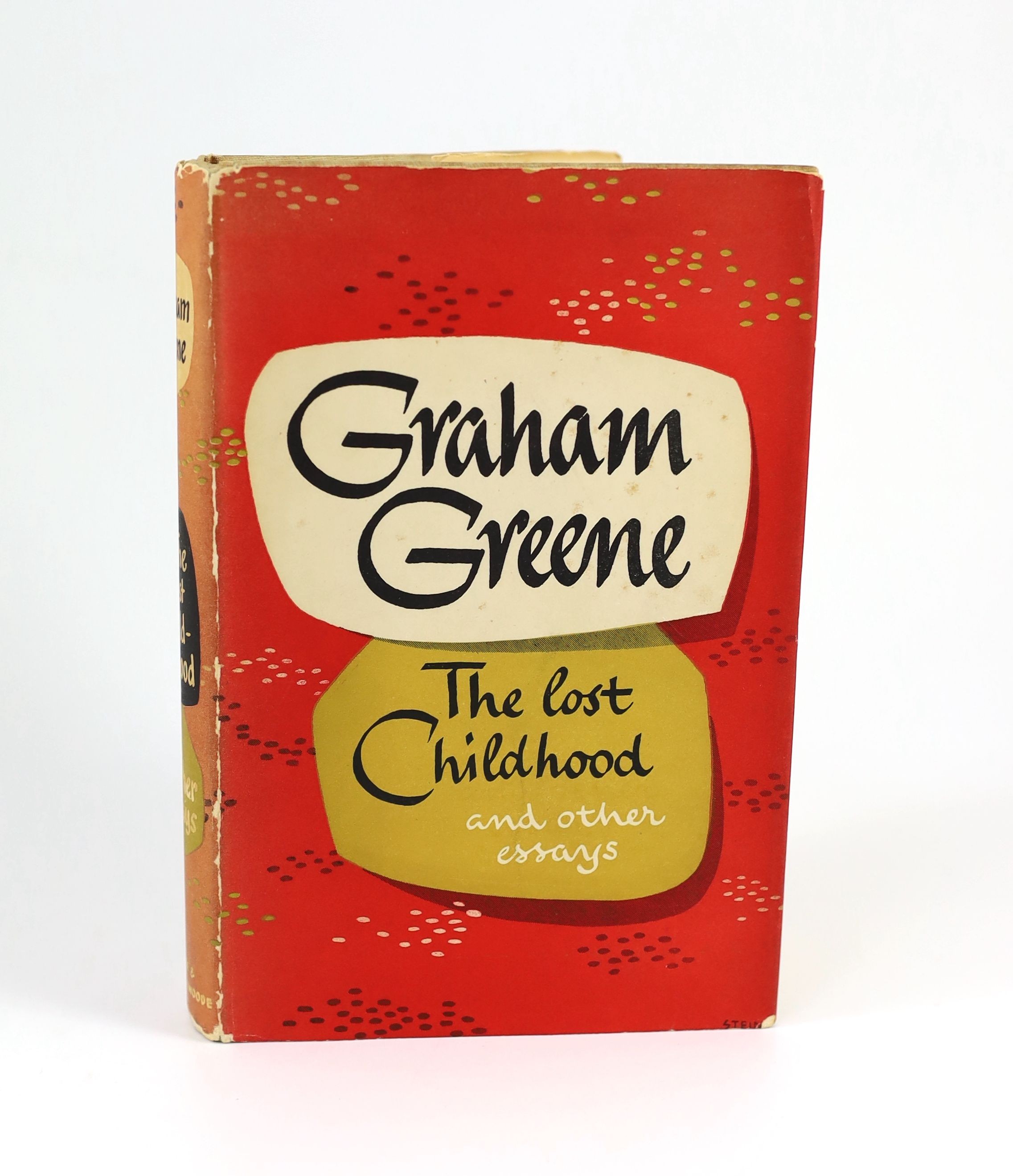 Greene, Graham - The Lost Childhood and other essays, 1st edition, in a spotted, torn and unclipped d/j, ink ownership inscription to front fly leaf, Eyre & Spittiswood, London, 1951